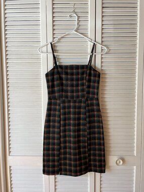 Altar'd State Dark Plaid Mini Dress